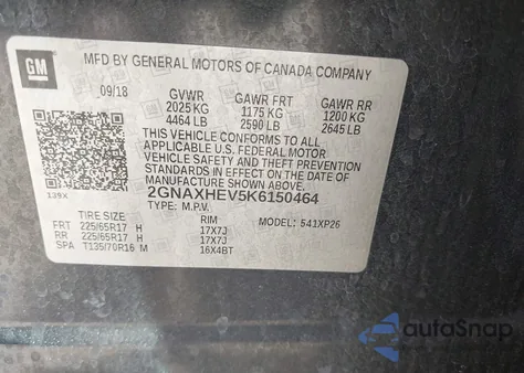 2019 Chevrolet Equinox Ls from USA, damaged, VIN 2GNAXHEV5K6150464